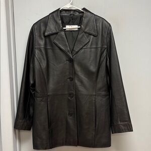 Franklin Allen Women’s Black Genuine Leather Jacket / Blazer – Size L
